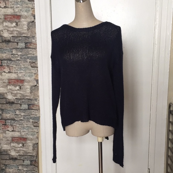 Forever 21 Blue Long Sleeve Knitted Top Sz XL - Picture 2 of 8